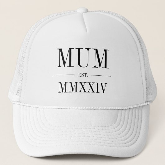 MAMA ROMEINS CIJFER JAAR VASTGESTELD TRUCKER PET (Voorkant)