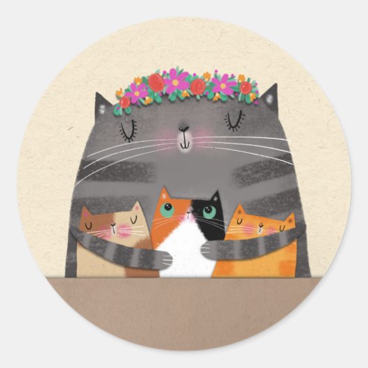 mama ronde sticker (Voorkant)