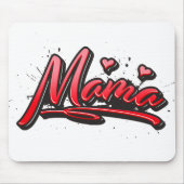 Mama rood Hart Graffiti Muismat (Voorkant)