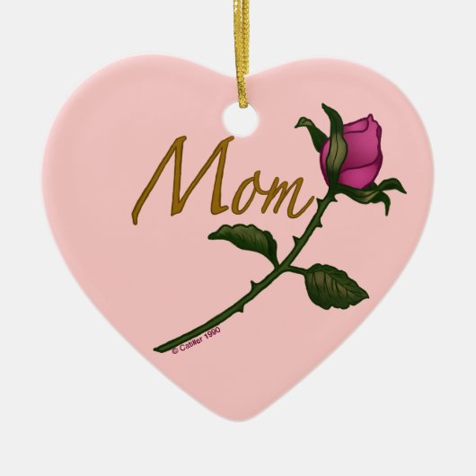 Mama Roos Rosebud Keramisch Ornament (Voorkant)