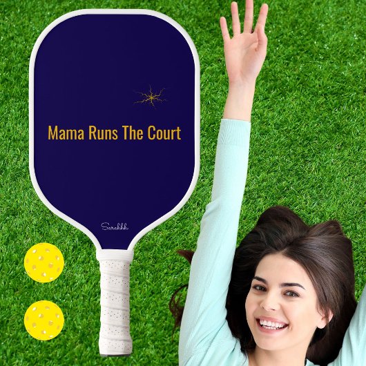 Mama Runs The Court Personalized Pickleball Mom Pickleball Paddle