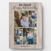 mama | Rustisch hout | Foto Collage Plaque Fotoplaat (voorkant)