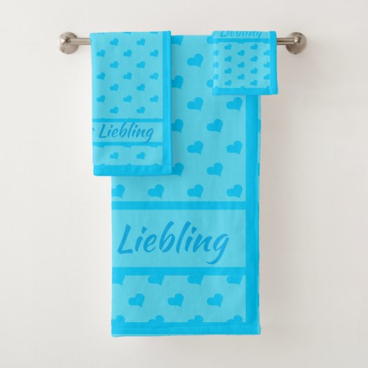 Mama`s Liebling blauen Herzen Jungen Bad Handdoek (Insitu)