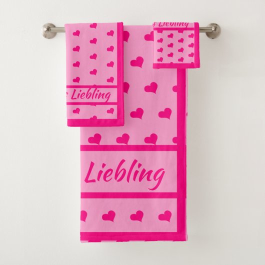 Mama`s Liebling rosa Herzen Mädchen Bad Handdoek (Insitu)