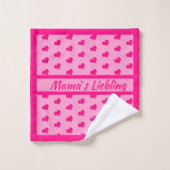 Mama`s Liebling rosa Herzen Mädchen Bad Handdoek (Wasdoekje)