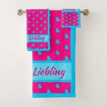 Mama`s Liebling Rosa mit blauen Herzen