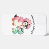 Mama-Saurus & Baby-Guin telefoonhoesje Case-Mate iPhone Case (Achterkant (horizontaal))