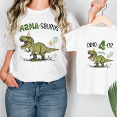Mama-saurus Dinosaur Thema Kids Verjaardagsfeest T-shirt