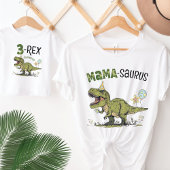 Mama-saurus Dinosaur Thema Kids Verjaardagsfeest T-shirt