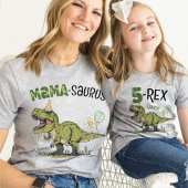 Mama-saurus Dinosaur Thema Kids Verjaardagsfeest T-shirt