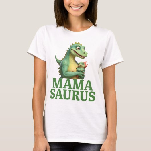 Mama Saurus Family Matching Grappig T Rex Design T-shirt (Voorkant)