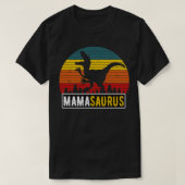 Mama Saurus Mam TRex Dinosaur Retro Moeder T-shirt (Design voorkant)