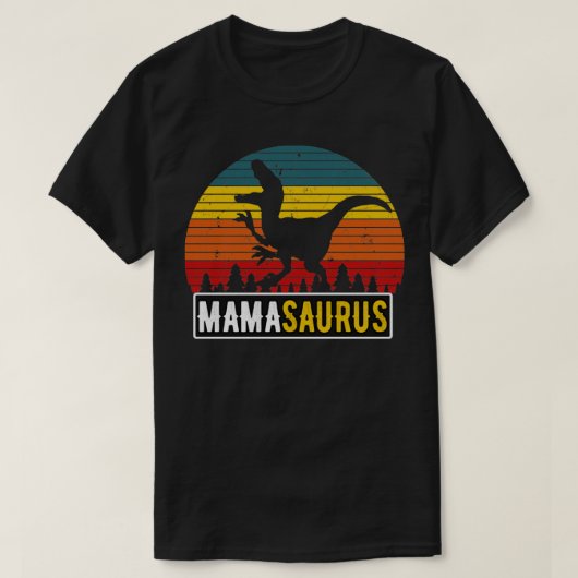 Mama Saurus Mam TRex Dinosaur Retro Moeder T-shirt (Design voorkant)