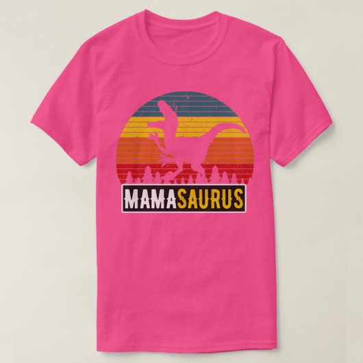 Mama Saurus Mam TRex Dinosaur Retro Moeder T-shirt (Design voorkant)