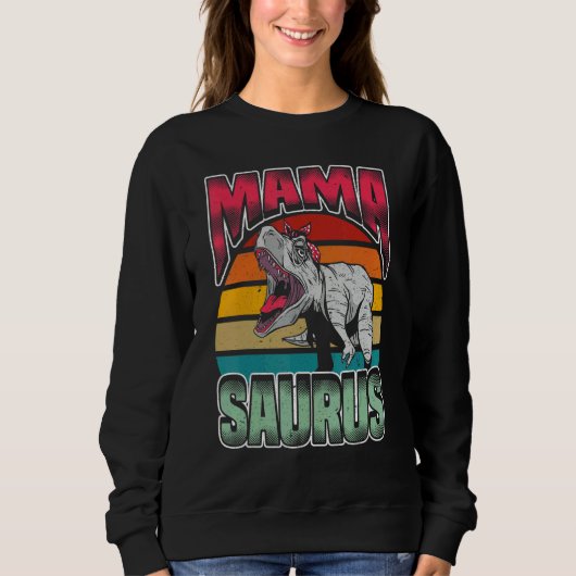 Mama Saurus Mamasaurus T-Rex Dinosaur Trui (Voorkant)