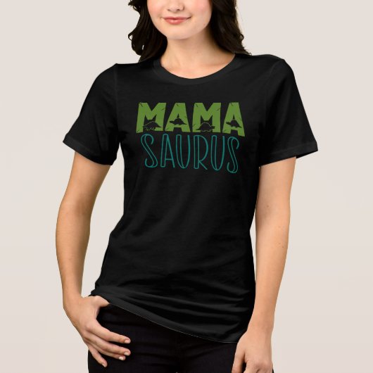 Mama Saurus, Moederdag Tri-Blend Shirt (Voorkant)
