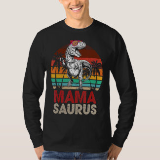 Mama Saurus Rex Dinosaurus Bijpassende Familie Ret T-shirt