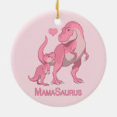 Mama Saurus T-Rex and Baby Girl Dinosaurs Keramisch Ornament (Achterkant)