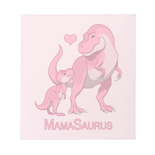 Mama Saurus T-Rex and Baby Girl Dinosaurs Notitieblok (Voorkant)