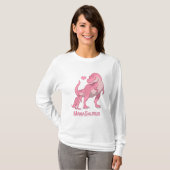Mama Saurus T-Rex and Baby Girl Dinosaurs T-shirt (Voorkant volledig)