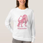 Mama Saurus T-Rex and Baby Girl Dinosaurs T-shirt (Voorkant)