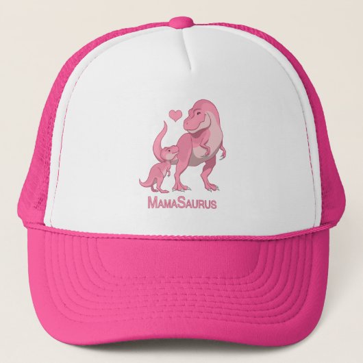 Mama Saurus T-Rex and Baby Girl Dinosaurs Trucker Pet (Voorkant)