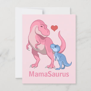 Mama Saurus T-Rex en Baby Boy Dinosaurs Aankondiging