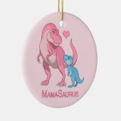 Mama Saurus T-Rex en Baby Boy Dinosaurs Keramisch Ornament (Rechts)