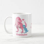 Mama Saurus T-Rex en Baby Boy Dinosaurs Koffiemok (Links)