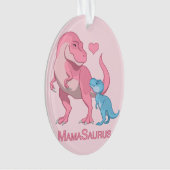 Mama Saurus T-Rex en Baby Boy Dinosaurs Ornament (voorkant)
