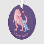 Mama Saurus T-Rex en Baby Boy Dinosaurs Ornament (voorkant)