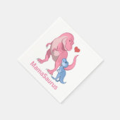 Mama Saurus T-Rex en Baby Boy Dinosaurs Servet (Hoek)