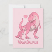 Mama Saurus T-Rex en Baby Girl Dinosaurs Aankondiging (Voorkant)