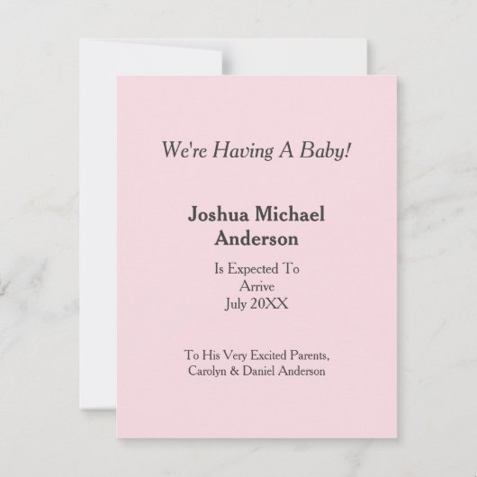 Mama Saurus T-Rex en Baby Girl Dinosaurs Aankondiging (Achterkant)