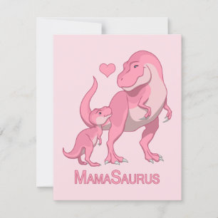 Mama Saurus T-Rex en Baby Girl Dinosaurs Aankondiging
