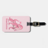 Mama Saurus T-Rex en Baby Girl Dinosaurs Bagagelabel (Voorkant horizontaal)