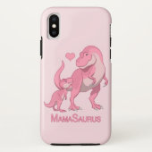 Mama Saurus T-Rex en Baby Girl Dinosaurs Case-Mate iPhone Case (Achterkant)