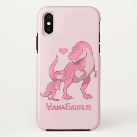 Mama Saurus T-Rex en Baby Girl Dinosaurs Case-Mate iPhone Case (Achterkant)