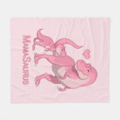 Mama Saurus T-Rex en Baby Girl Dinosaurs Fleece Deken (Voorkant (Horizontaal))