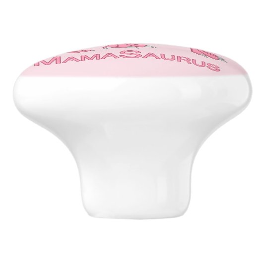 Mama Saurus T-Rex en Baby Girl Dinosaurs Keramische Knop (Zijkant)
