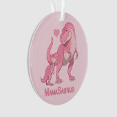 Mama Saurus T-Rex en Baby Girl Dinosaurs Ornament (voorkant)