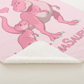Mama Saurus T-Rex en Baby Girl Dinosaurs Sherpa Deken (3/4)