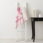 Mama Saurus T-Rex en Baby Girl Dinosaurs Sherpa Deken (In situ)