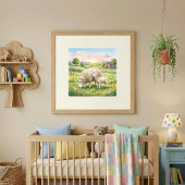 Mama Schaap en Lammetjes Nursery Poster