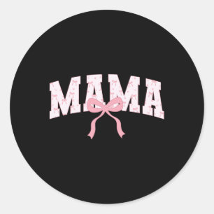 Mama Schattige Roze Coquette Bow Mom Moederdag Ronde Sticker