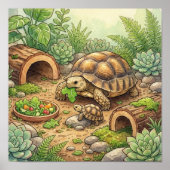 Mama Schildpad en Baby Nursery Poster (Voorkant)