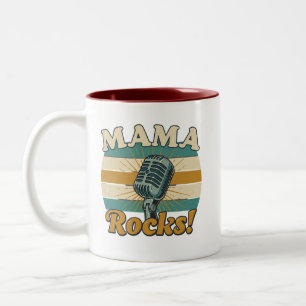 Mama Schudt Microfoon Retro Moederdag Tweekleurige Koffiemok