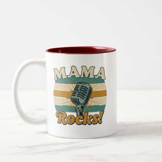 Mama Schudt Microfoon Retro Moederdag Tweekleurige Koffiemok (Links)