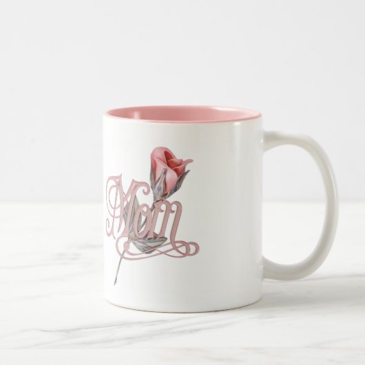 Mama script en Roos Tweekleurige Koffiemok (Rechts)