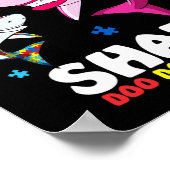 Mama Shark Autism Awareness Gift - door Poster (Hoek)